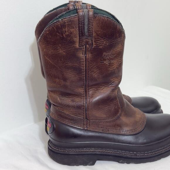 Georgia Boot G3413 Muddog Pull-On Brown Leather Farm & Ranch Work Boots 9M main image 9